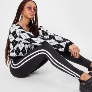 Nasty Gal Stripe High Waisted‎ Leggings size Small
